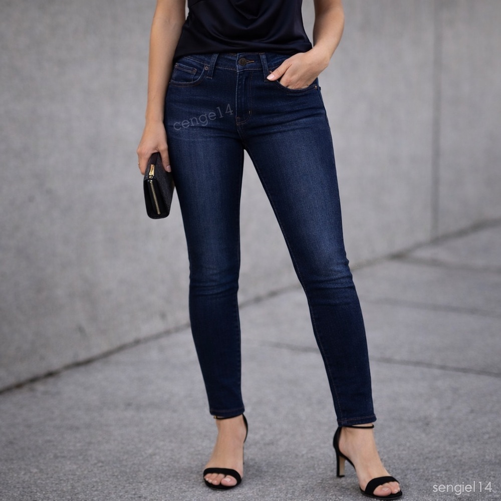 KanCan Alani Mid Rise Skinny Jeans Dark Wash Stretch Denim Size 27 NWOT
